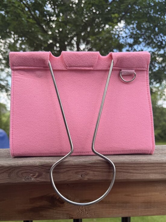 Handbags - NEW Pink Quirky Binder Clip Shaped Felt Tote Bag Crossbody/Handbag/Purse